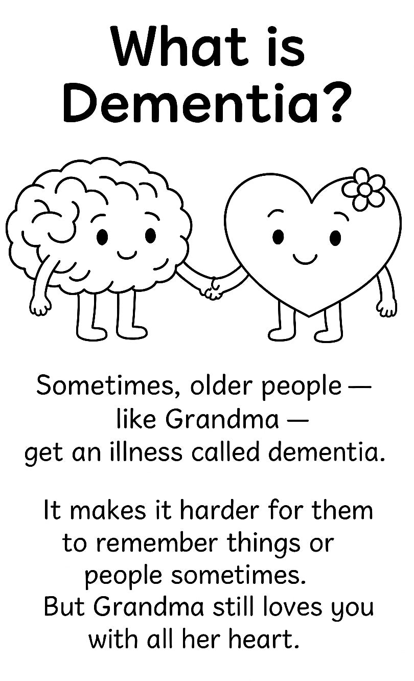 Grandma Forgets Sometimes- A coloring and activity book about dementia for kids
