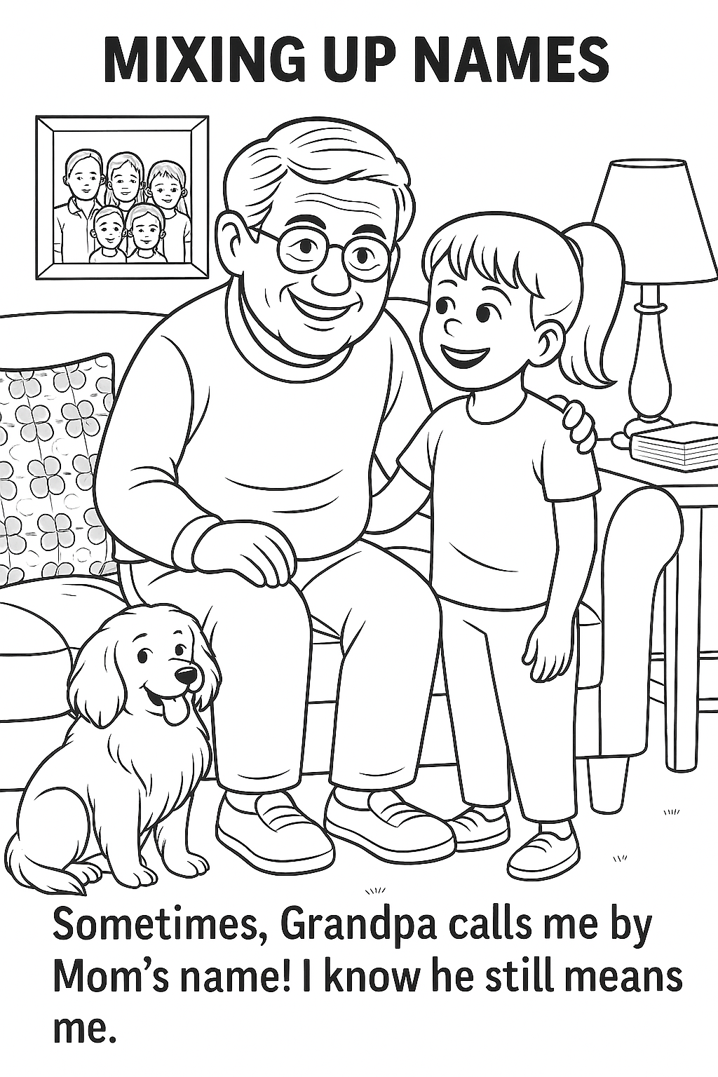 Grandpa Forgets  Sometimes- A Coloring book about dementia for kids