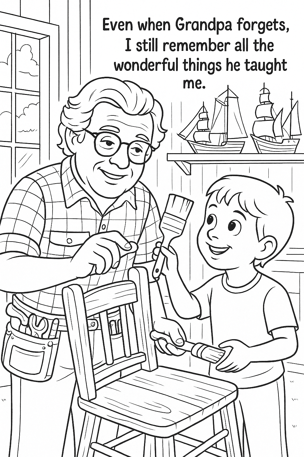 Grandpa Forgets  Sometimes- A Coloring book about dementia for kids