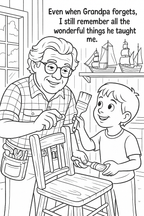 Grandpa Forgets  Sometimes- A Coloring book about dementia for kids