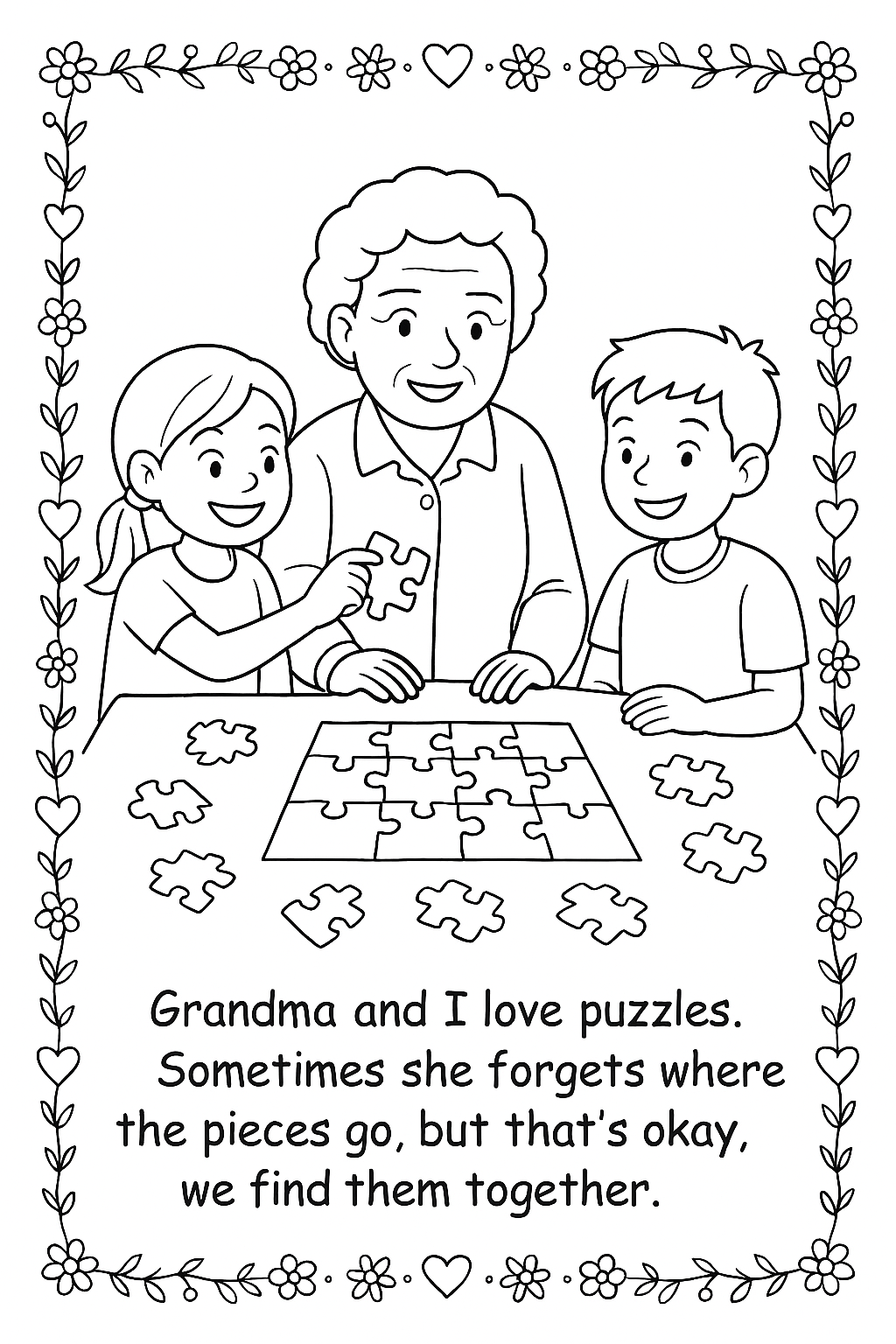 Grandma Forgets Sometimes- A coloring and activity book about dementia for kids